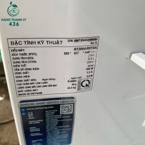 Tủ Lạnh Samsung Cũ 2 Cánh Dung Tích 216 Lít 3 tu lanh samsung cu 2 canh dung tich 216 lit 3
