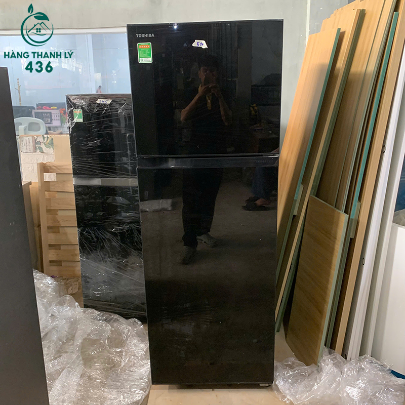 Tủ Lạnh Toshiba Cũ 2 Cánh Mặt Gương Đen 4 tu lanh toshiba cu 2 canh mat guong den 2