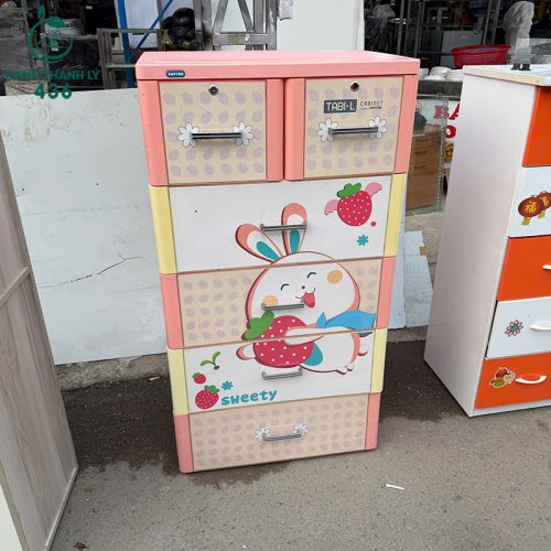 tu nhua cu 5 tang mau hong hoa tiet tho 3