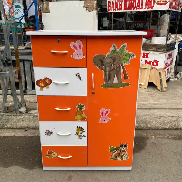 tu nhua cu mau cam trang co ngan keo 2