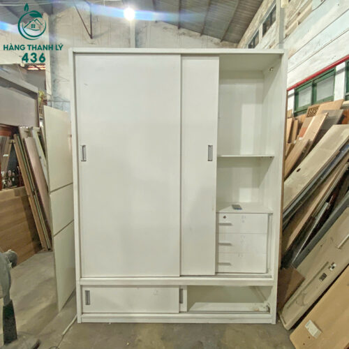 Tủ Quần Áo Cũ Cửa Lùa Màu Trắng 1m8 5 tu quan ao cu cua lua mau trang 1m8 2 1